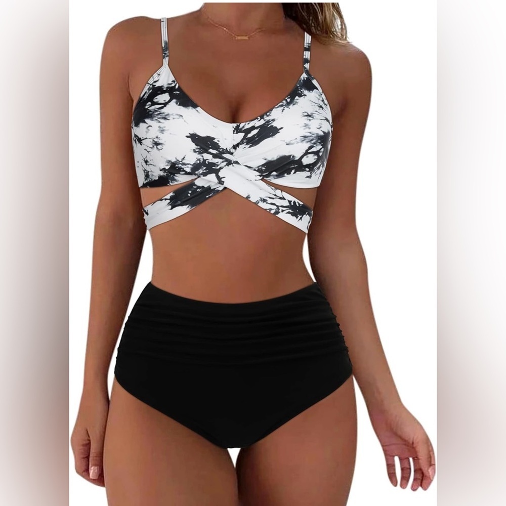 SUUKSESS Women Wrap Bikini Set Push Up High Waisted 2 Piece Swimsuits